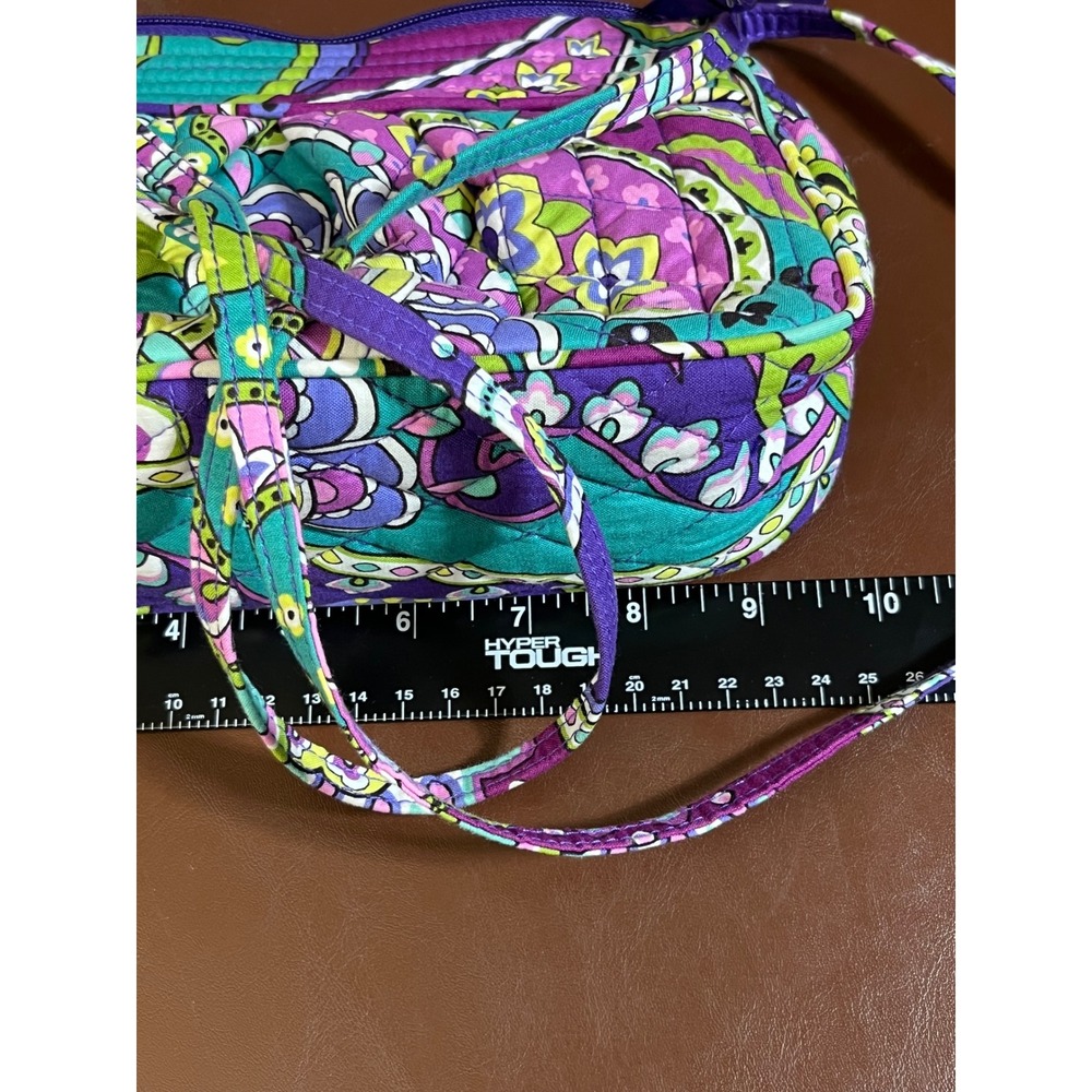 Vera Bradley Go Wild Paisley Quilted Cotton Crossbody Bag Purple Teal 14539-144 - Picture 9 of 14